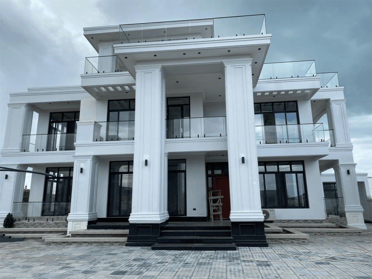 Modern building with curtain wall glass facade